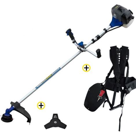 Débroussailleuse thermique 42,7cc 1200W – Moteur 2 temps – Lame 3 dents Ø255mm – Tête de coupe Ø420mm pour terrains accidentés