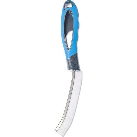 Brosse à joints idéale pour frotter les joints de carrelage, les coins et les bords grâce à sa tête étroite - Manche économique - Résiste à la rouille (longueur du produit 27 cm) (1/3)
