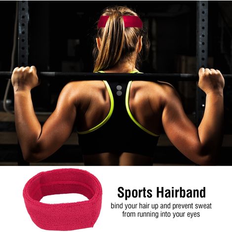 Bandeau sport unisexe respirant et absorbant, confortable pour le fitness (Rose vif)