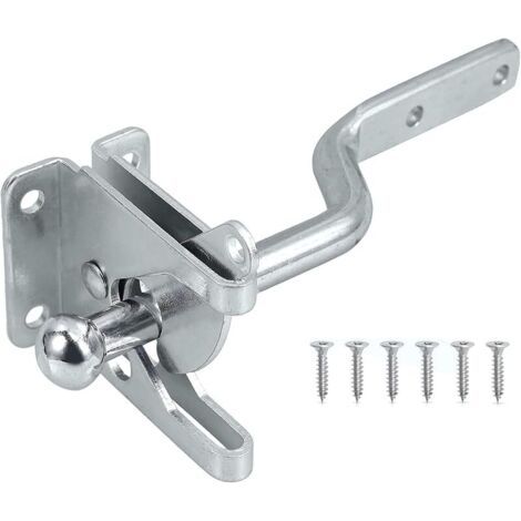 Pair Loquet de portail autobloquant, levier de gravité automatique, loquets de porte, serrure de portail de jardin, serrure de clôture en acier inoxydable, verrou de quincaillerie à pêne basculant (1/5)