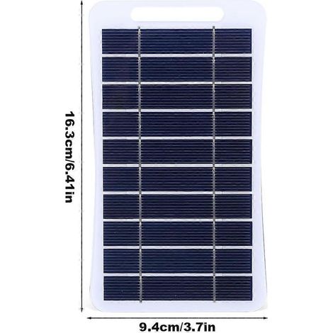Panneau solaire portable 2 W 5 V avec port USB - Stabilisateur de charge sécurisé - Noir (1/5)