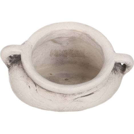 Scultura in cemento, brocca rotta, vaso da giardino, vaso di fiori grigio (1/3)