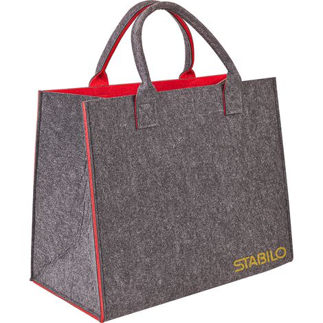 Filztasche Filz Shopper Einkaufstasche XL anthrazit / rot 42x22x34 cm bis 10 kg (1/3)