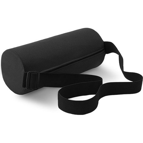 Coussin de soutien lombaire pour chaise de bureau et voiture, coussin lombaire ergonomique avec sangle, coussin dorsal respirant pour le soutien de la colonne vertébrale 28x12 cm (noir) (1/5)