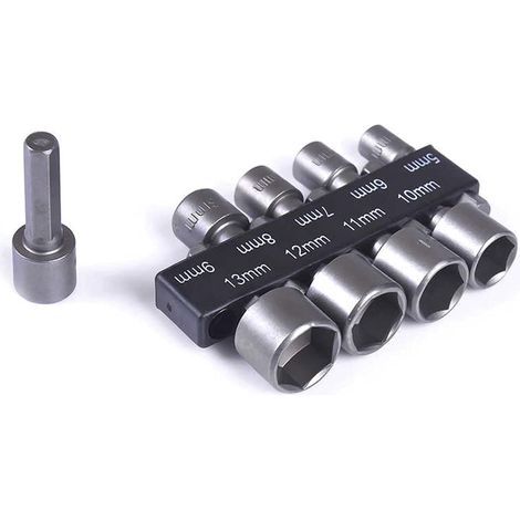 9-teiliges Steckschlüssel-Bohrerset (5-13 mm) für 1/4"-Sechskantschaftbohrer