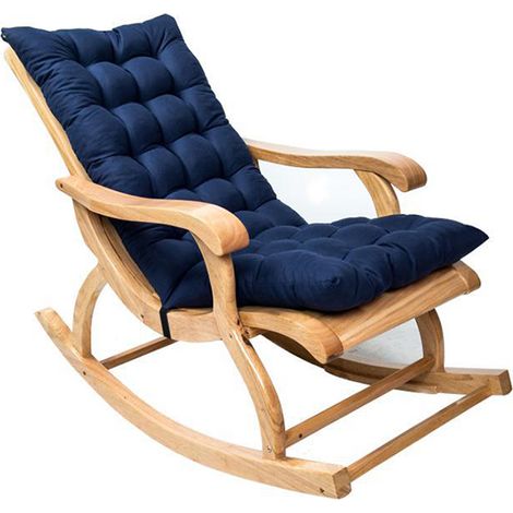 Coussin de chaise longue en daim antidérapant, rembourré matelassé épais pour fauteuil à bascule, coussin de jardin réglable avec attaches