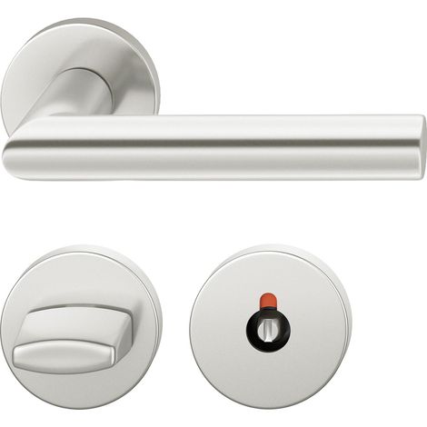 FSB Objekt Drückergarnitur 72 1076 AGL auf Rosette WC DIN, silber eloxiert