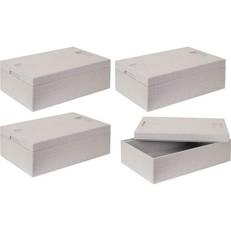 BRB 4 Thermoboxen mit Deckel, LxBxH 545x350x180 mm, Volumen 20,4 Liter, aus EPS, grau (1/3)