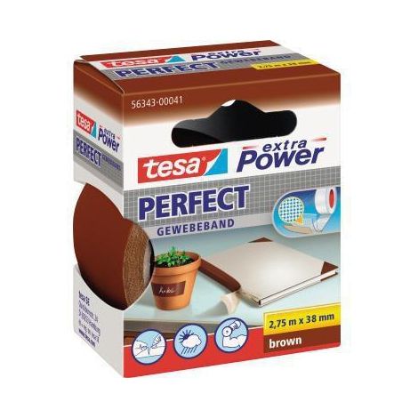 tesa PERFECT 56343-00041-03 Gewebeklebeband tesa® extra Power Braun (L x B) 2.75 m x 38 mm 1 St. (1/4)