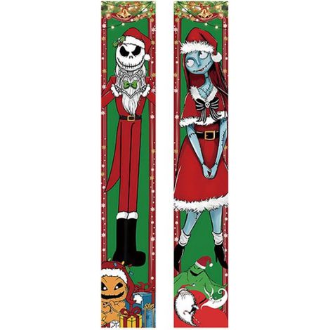 1 Panneau de porche, Décoration Halloween, Jour des Morts, Rideau de porte, Bannière murale, Extérieur et Intérieur (1/5)