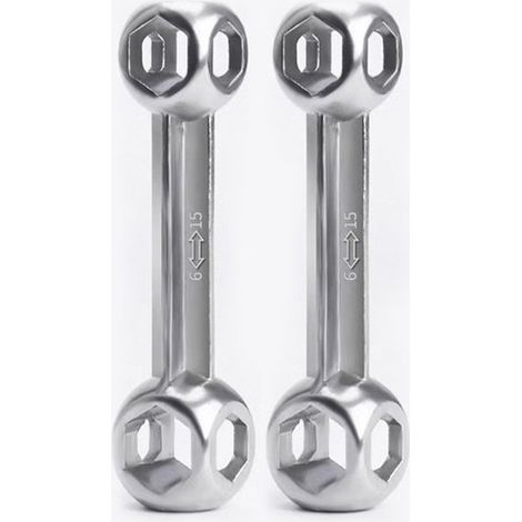 Juego de destornilladores de vaso multifuncionales 10 en 1 de 2 piezas, Kit de herramientas hexagonales (6-15 mm), motocicletas y scooters (1/5)