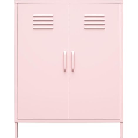 Cache Armoire à 2 portes en métal rose (1/5)