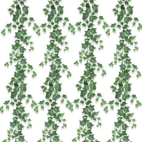 Lot de 4 Lierre Artificiel Faux Lierre Guirlande Lierre Decoration 2m Liane Artificielle Guirlande Fausse Plante Tombante Feuillage pour Mur Chambre Jardin Interieur Extérieur (Vert) (1/5)
