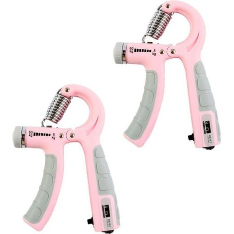 Renforceur de poignée de main avec compteur, 5-60kg, exercice avant-bras, doigt et poignet, rose (1/5)