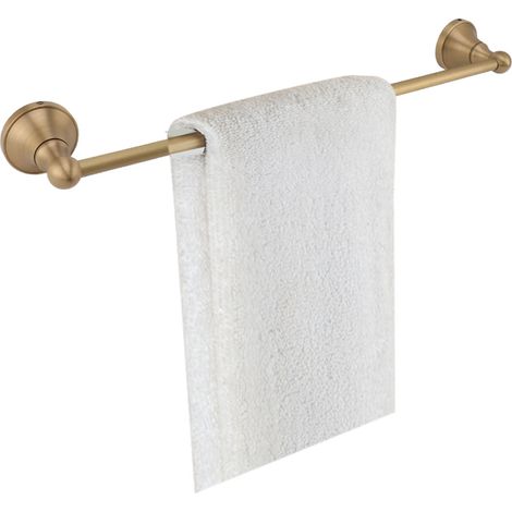 Porte-serviettes tout cuivre, barre simple, porte-serviettes de salle de bain de style européen, tringle de suspension, étagère de rangement pour salle de bain. (1/5)