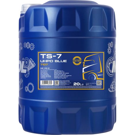 MANNOL - Huile moteur 10W40 TS-7 BLUE UHPD 7107 - Bidon de 20 litres - MN7107-20 - Ce produit de marque MANNOL est neuf.
