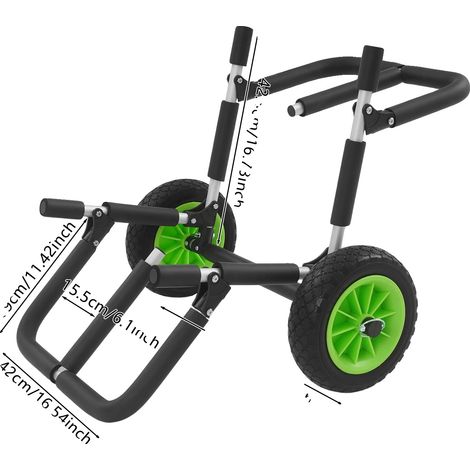 Carro de transporte, construcción de aluminio, capacidad de 80 kg, negro. (1/2)