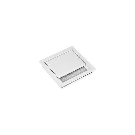 Pièce – Passe-câble de table – Passe-câble rectangulaire avec joint brosse – Passe-câble de bureau – Boîte de câbles encastrée en aluminium – 100 x 100 mm