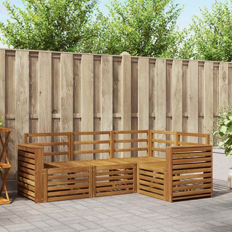 Sofagarnituren 4 pcs Natur Massivholz Akazie (1/5)