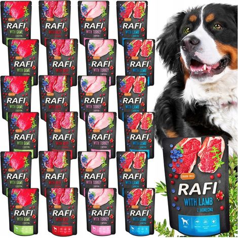 Rafi Dolina Noteci Nassfutter für Hunde, Vitaminmischung in Beuteln, 300 g, 24 Stück