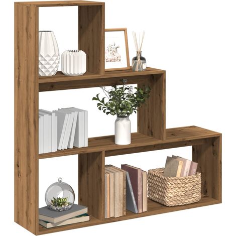 Librería divisora 4 niveles madera roble artisan 123x29x123 cm