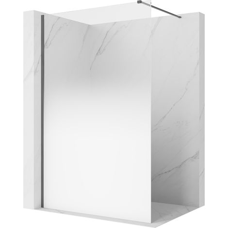 Mexen Kioto Duschwand Walk-in 150 x 200 cm, weiß Ombre 8 mm, gebürstetes Gun Gray - 800-150-101-66-86 (1/5)