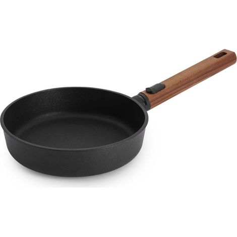Poêle plate Ø 20 cm avec manche amovible en bois – poêle antiadhésive sans PFAS, compatible four – poêle induction – poêle pour induction – poêle à frire (1/5)