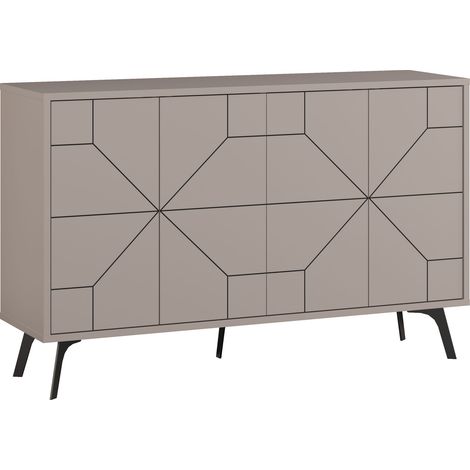 Buffet en bois "Dune" - 123 x 35 x 62 cm - Moka clair