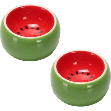 Lot de 2 gamelles en céramique pour hamster (nourriture et eau) pour lapin, cochon d'Inde, gerbille - Hamster Style3 (1/5)
