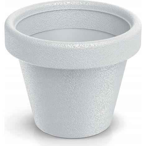 Kunststoff-Blumentopf mit rundem Deckel, weiß, 29,8 cm Original