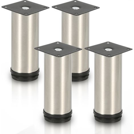 SWANEW 4x piedini per mobili piedini per mobili piedino in acciaio inox diametro 40 mm altezza 200 mm nero Altezza regolabile (1/5)