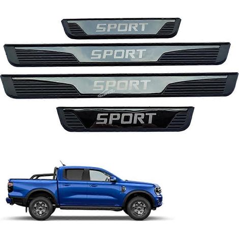 Plaque de seuil de porte pour Ford Ranger XLT 2024 2025 Accessoires auto Protection anti-éraflures pour panneau de protection des pieds 4 pièces ( ) (1/5)