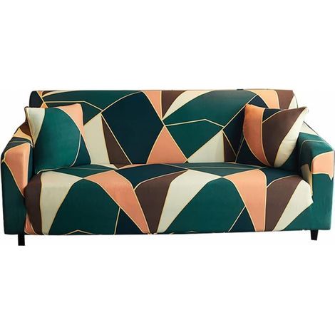 1 stretch sofa cover - European style sofa cover, non-slip sofa cover, blue three-seater sofa 190-230. (1/5)