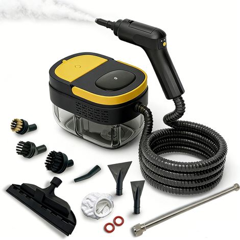 Nettoyeur haute pression, dégraissant cuisine, stérilisation haute température, protection anti-surchauffe (Noir et Jaune - Kit de 9 pièces) (1/5)