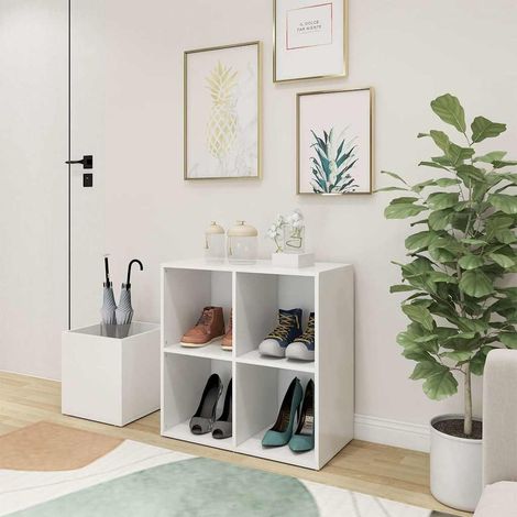 Meuble à Chaussures Étagère à Chaussures - d'entrée Blanc 105x35,5x70 cm Aggloméré BV795286 - BonneVie (1/5)