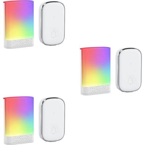 Kit de sonnette sans fil à piles, étanche, avec flash LED pour la maison et le bureau-AquaForge