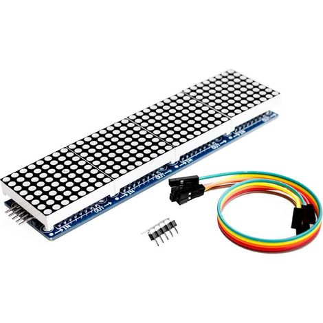 MAX7219 Dot Matrix MCU LED 4 in 1 4 x 64 Display Module Compatible with Arduino and Raspberry Pi.MAX7219 Dot Matrix Module, LH Control Microcontroller Module(Red light)