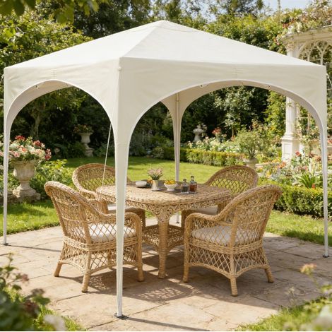 Pavillon Faltpavillon klappbar 3 x 3 m Beige HAVRYA (1/4)