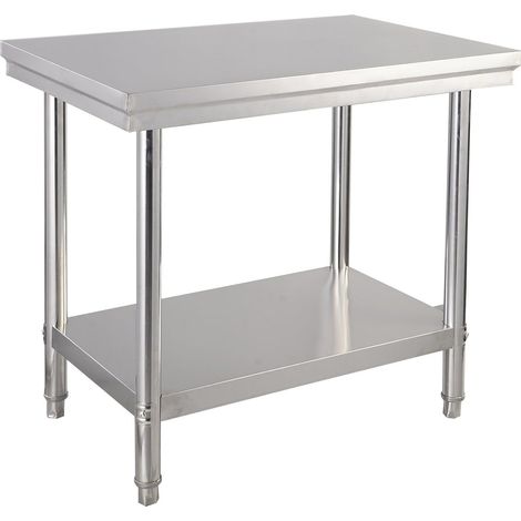 COSTWAY Tavolo da Lavoro Multifunzione in Acciaio, Ideale per Supermercato, Ristorante e Negozio, 91,5 x 61 x 90 cm, Argento (1/5)