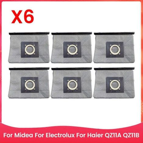 Paquete de 6 bolsas para aspiradoras Midea, Electrolux y Haier QZ11A/QZ11B (no tejidas). (1/5)