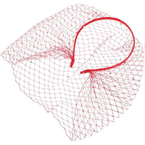Sombrero de novia vintage de malla roja con velo, tocado femenino con velo que cubre el rostro, para mujeres, bodas y fiestas de té. (1/5)