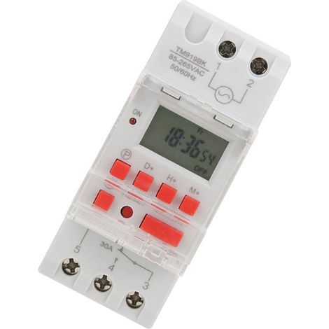 Programmateur électronique numérique 7 jours programmable TM919BK 85265V AC 30A LCD (1/5)
