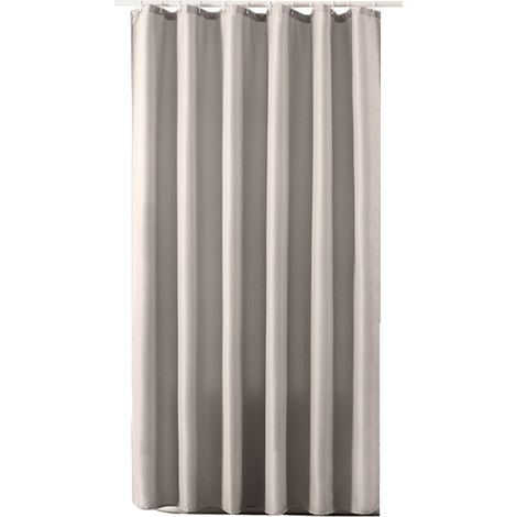 Rideau de douche en lin, imperméable et résistant, avec ourlet lesté pour baignoire et douche, œillets antirouille, blanc cassé infroissable (1/5)