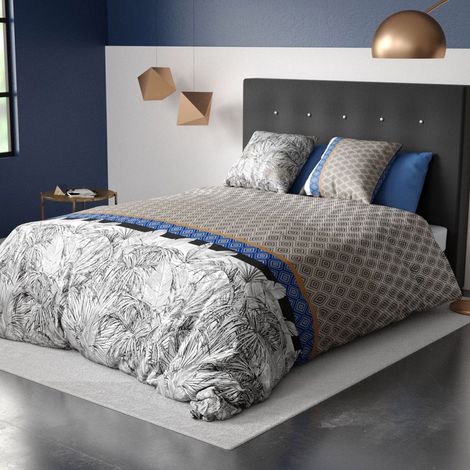 Housse de couette 260x240 Toki + 2 taies coton 57 fils (1/3)