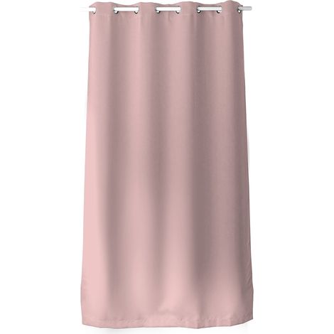 Homemaison – Rideau occultant 140 x 240 cm vieux rose – 100% polyester – 8 œillets en métal chromé – Occultation 95 à 83% de lumière