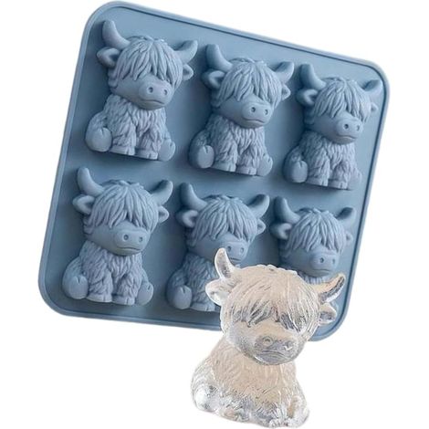 Lot de bacs à glaçons en silicone avec lapins et bovins, parfaits pour cocktails, boissons, décoration de la maison, plateau de congélation en silicone (1/5)