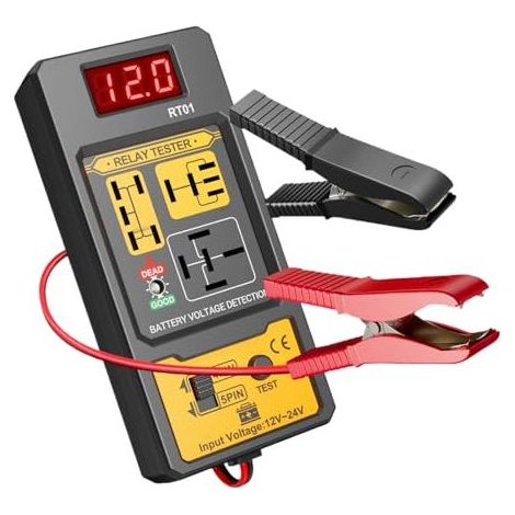 Kfz-Relaisprüfer – Kfz-Diagnosegerät mit Klemmen, 4- und 5-poliger Batteriespannungsprüfer für Pkw, Limousinen, Lkw, Pick-ups, Minivans und Motorräder (1/5)