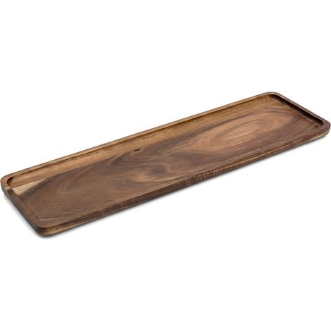 Deko Tablett aus Akazienholz natur - 60 x 15 cm - Kerzenteller aus massivem Holz