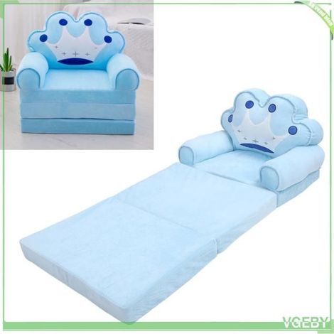 Fafeicy Canapé-lit pour enfant Se Déplie En Chaise Longue Attire Letaposattention Joli Dessin Animé Triple puericulture aire Bleu (1/5)