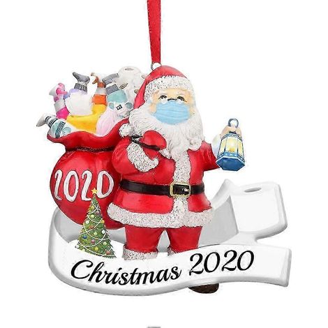 Décoration de Noël 2020 Père Noël - Ornement suspendu pour sapin - Pendentif en résine (1/5)